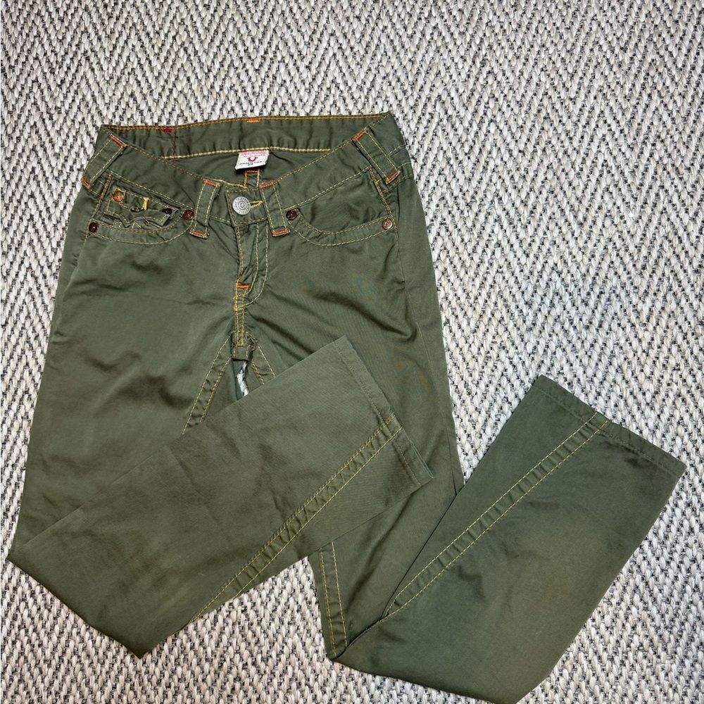 True Religion Green Cargo Straight-Leg Pants - Size 24 (A177)